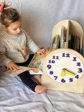 Load image into Gallery viewer, Montessori Bookshelf with Clock