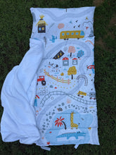 Load image into Gallery viewer, Personalized nap mat with blanket for toddlers and school - My Little World