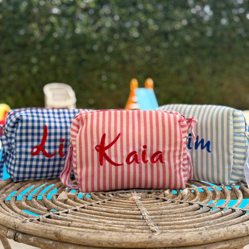 Little Splash personalized striped small pouch - My Little World
