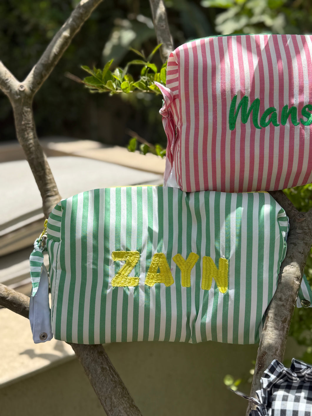 Personalized Striped Small Pouch – Style Meets Function