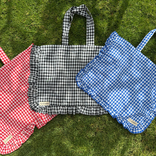 Personalized checkered mama tote bag - My Little World