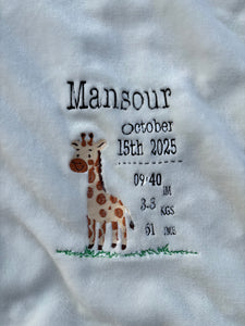 Load image into Gallery viewer, Personalized embroidered keepsake blanket
