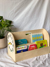 Load image into Gallery viewer, Montessori Bookshelf with Clock
