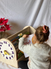 Load image into Gallery viewer, Montessori Bookshelf with Clock
