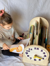 Load image into Gallery viewer, Montessori Bookshelf with Clock
