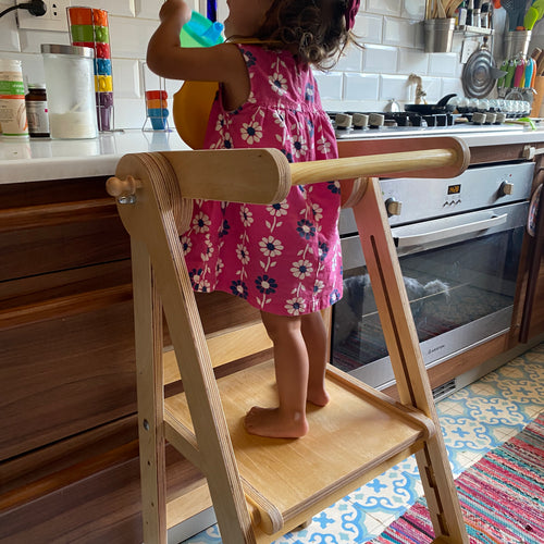 Foldable adjustable learning tower for toddlers - My Little World