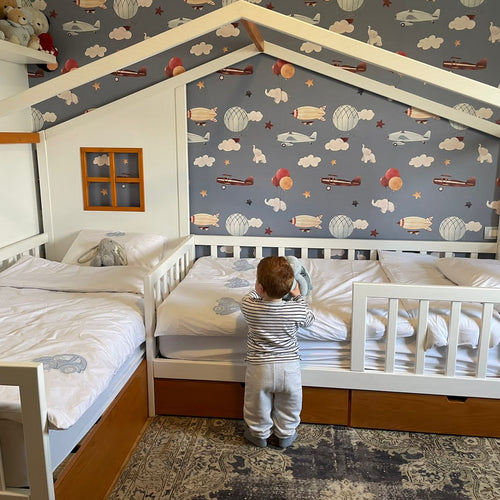 Double Montessori storage bed for children - My Little World