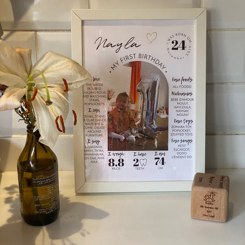 Personalized baby milestones poster for nursery - My Little World